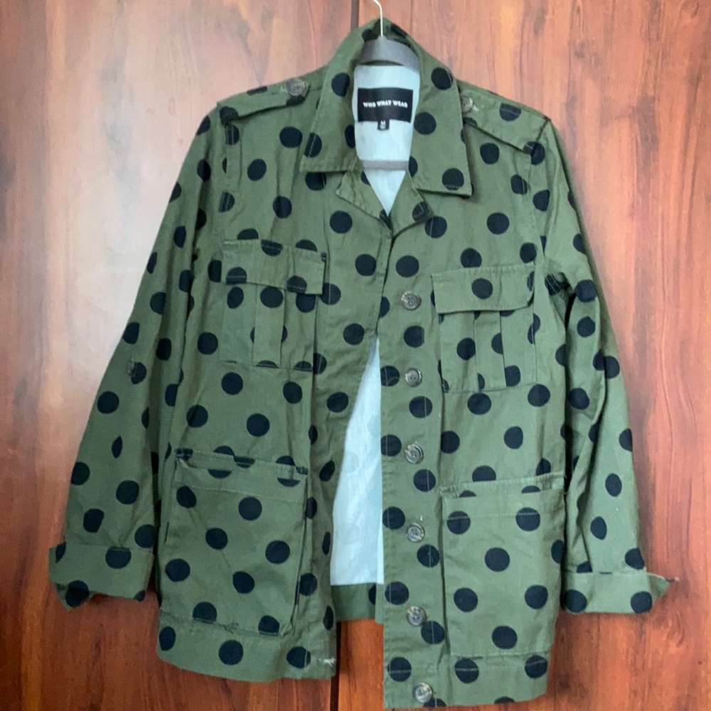 Who What Wear Polka Dot Army Jacket